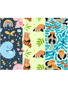 Heko Panels Stoff Panel Wasserdicht Mit 3 Mustern Canvas-Stoff Polyester Stoff Zum Nähen - Kinder