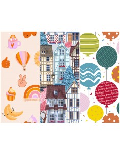 Heko Panels Stoff Panel Wasserdicht Mit 3 Mustern Canvas-Stoff Polyester Stoff Zum Nähen - Kinder