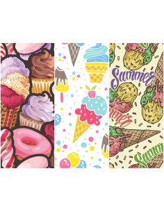 Heko Panels Stoff Panel Wasserdicht Mit 3 Mustern Canvas-Stoff Polyester Stoff Zum Nähen - Food