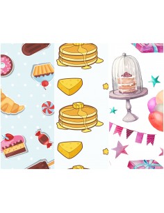 Heko Panels Stoff Panel Wasserdicht Mit 3 Mustern Canvas-Stoff Polyester Stoff Zum Nähen - Food