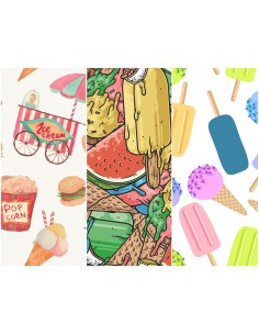 Heko Panels Stoff Panel Wasserdicht Mit 3 Mustern Canvas-Stoff Polyester Stoff Zum Nähen - Food