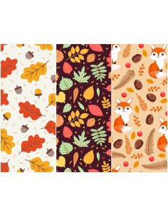 Heko Panels Stoff Panel Wasserdicht Mit 3 Mustern Canvas-Stoff Polyester Stoff Zum Nähen - Herbst