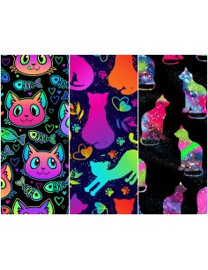 Heko Panels Stoff Panel Wasserdicht Mit 3 Mustern Canvas-Stoff Polyester Stoff Zum Nähen - Katzen