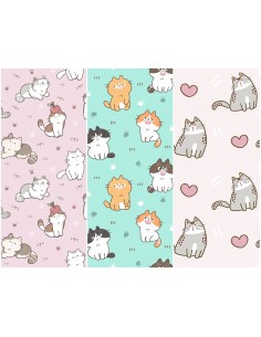Heko Panels Stoff Panel Wasserdicht Mit 3 Mustern Canvas-Stoff Polyester Stoff Zum Nähen - Katzen