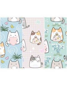 Heko Panels Stoff Panel Wasserdicht Mit 3 Mustern Canvas-Stoff Polyester Stoff Zum Nähen - Katzen