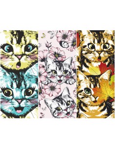 Heko Panels Stoff Panel Wasserdicht Mit 3 Mustern Canvas-Stoff Polyester Stoff Zum Nähen - Katzen