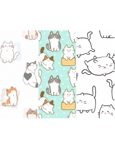 Heko Panels Stoff Panel Wasserdicht Mit 3 Mustern Canvas-Stoff Polyester Stoff Zum Nähen - Katzen