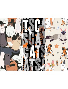 Heko Panels Stoff Panel Wasserdicht Mit 3 Mustern Canvas-Stoff Polyester Stoff Zum Nähen - Katzen
