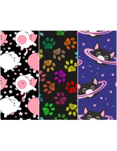 Heko Panels Stoff Panel Wasserdicht Mit 3 Mustern Canvas-Stoff Polyester Stoff Zum Nähen - Katzen
