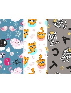 Heko Panels Stoff Panel Wasserdicht Mit 3 Mustern Canvas-Stoff Polyester Stoff Zum Nähen - Katzen