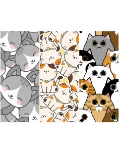 Heko Panels Stoff Panel Wasserdicht Mit 3 Mustern Canvas-Stoff Polyester Stoff Zum Nähen - Katzen