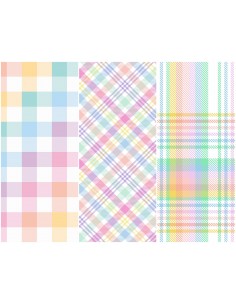Heko Panels Stoff Panel Wasserdicht Mit 3 Mustern Canvas-Stoff Polyester Stoff Zum Nähen - Kariert