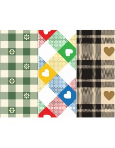 Heko Panels Stoff Panel Wasserdicht Mit 3 Mustern Canvas-Stoff Polyester Stoff Zum Nähen - Kariert