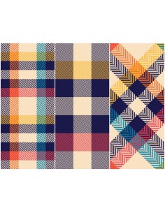 Heko Panels Stoff Panel Wasserdicht Mit 3 Mustern Canvas-Stoff Polyester Stoff Zum Nähen - Kariert