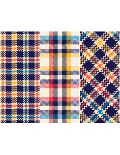 Heko Panels Stoff Panel Wasserdicht Mit 3 Mustern Canvas-Stoff Polyester Stoff Zum Nähen - Kariert