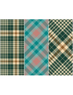 Heko Panels Stoff Panel Wasserdicht Mit 3 Mustern Canvas-Stoff Polyester Stoff Zum Nähen - Kariert