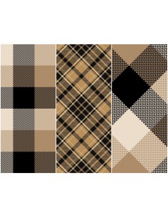 Heko Panels Stoff Panel Wasserdicht Mit 3 Mustern Canvas-Stoff Polyester Stoff Zum Nähen - Kariert