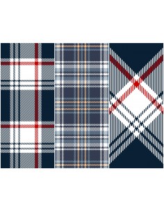 Heko Panels Stoff Panel Wasserdicht Mit 3 Mustern Canvas-Stoff Polyester Stoff Zum Nähen - Kariert