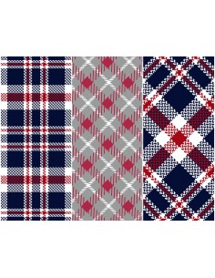 Heko Panels Stoff Panel Wasserdicht Mit 3 Mustern Canvas-Stoff Polyester Stoff Zum Nähen - Kariert