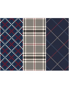 Heko Panels Stoff Panel Wasserdicht Mit 3 Mustern Canvas-Stoff Polyester Stoff Zum Nähen - Kariert