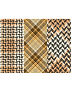 Heko Panels Stoff Panel Wasserdicht Mit 3 Mustern Canvas-Stoff Polyester Stoff Zum Nähen - Kariert