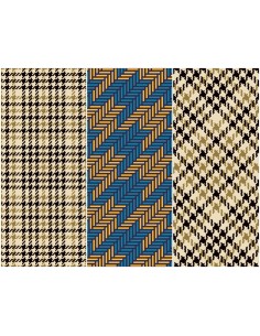 Heko Panels Stoff Panel Wasserdicht Mit 3 Mustern Canvas-Stoff Polyester Stoff Zum Nähen - Kariert