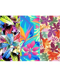 Heko Panels Stoff Panel Wasserdicht Mit 3 Mustern Canvas-Stoff Polyester Stoff Zum Nähen - Blätter
