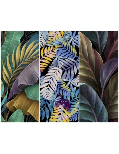 Heko Panels Stoff Panel Wasserdicht Mit 3 Mustern Canvas-Stoff Polyester Stoff Zum Nähen - Blätter