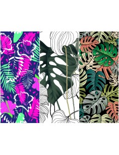 Heko Panels Stoff Panel Wasserdicht Mit 3 Mustern Canvas-Stoff Polyester Stoff Zum Nähen - Blätter