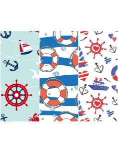Heko Panels Stoff Panel Wasserdicht Mit 3 Mustern Canvas-Stoff Polyester Stoff Zum Nähen - Marine