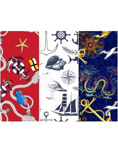 Heko Panels Stoff Panel Wasserdicht Mit 3 Mustern Canvas-Stoff Polyester Stoff Zum Nähen - Marine