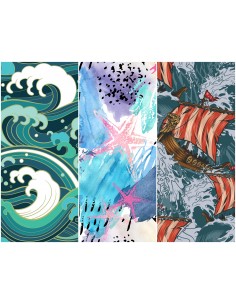 Heko Panels Stoff Panel Wasserdicht Mit 3 Mustern Canvas-Stoff Polyester Stoff Zum Nähen - Marine