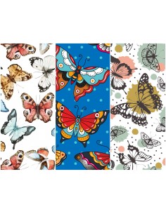 Heko Panels Stoff Panel Wasserdicht Mit 3 Mustern Canvas-Stoff Polyester Stoff Zum Nähen - Schmetterlinge