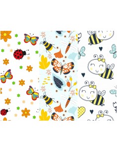 Heko Panels Stoff Panel Wasserdicht Mit 3 Mustern Canvas-Stoff Polyester Stoff Zum Nähen - Schmetterlinge