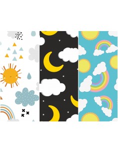 Heko Panels Stoff Panel Wasserdicht Mit 3 Mustern Canvas-Stoff Polyester Stoff Zum Nähen - Himmel