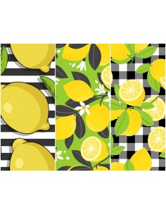 Heko Panels Stoff Panel Wasserdicht Mit 3 Mustern Canvas-Stoff Polyester Stoff Zum Nähen - Frucht