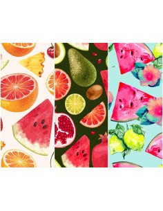 Heko Panels Stoff Panel Wasserdicht Mit 3 Mustern Canvas-Stoff Polyester Stoff Zum Nähen - Frucht