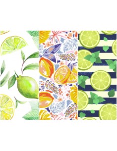 Heko Panels Stoff Panel Wasserdicht Mit 3 Mustern Canvas-Stoff Polyester Stoff Zum Nähen - Frucht