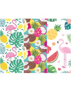 Heko Panels Stoff Panel Wasserdicht Mit 3 Mustern Canvas-Stoff Polyester Stoff Zum Nähen - Frucht