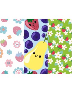 Heko Panels Stoff Panel Wasserdicht Mit 3 Mustern Canvas-Stoff Polyester Stoff Zum Nähen - Frucht