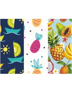 Heko Panels Stoff Panel Wasserdicht Mit 3 Mustern Canvas-Stoff Polyester Stoff Zum Nähen - Frucht