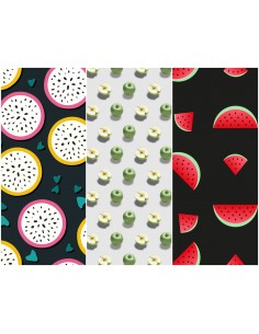 Heko Panels Stoff Panel Wasserdicht Mit 3 Mustern Canvas-Stoff Polyester Stoff Zum Nähen - Frucht