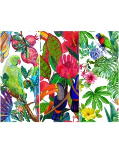 Heko Panels Stoff Panel Wasserdicht Mit 3 Mustern Canvas-Stoff Polyester Stoff Zum Nähen - Papageien