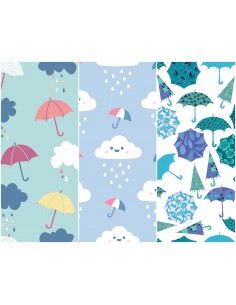Heko Panels Stoff Panel Wasserdicht Mit 3 Mustern Canvas-Stoff Polyester Stoff Zum Nähen - Regenschirme