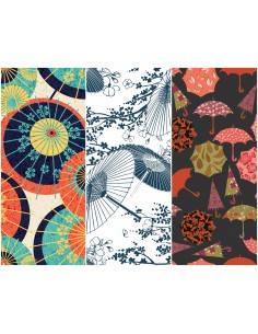 Heko Panels Stoff Panel Wasserdicht Mit 3 Mustern Canvas-Stoff Polyester Stoff Zum Nähen - Regenschirme