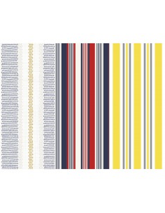 Heko Panels Stoff Panel Wasserdicht Mit 3 Mustern Canvas-Stoff Polyester Stoff Zum Nähen - Streifen