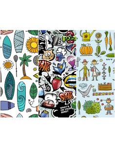 Heko Panels Stoff Panel Wasserdicht Mit 3 Mustern Canvas-Stoff Polyester Stoff Zum Nähen - Print