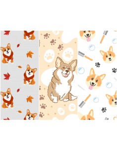 Heko Panels Stoff Panel Wasserdicht Mit 3 Mustern Canvas-Stoff Polyester Stoff Zum Nähen - Hunde