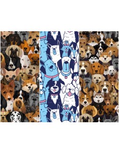 Heko Panels Stoff Panel Wasserdicht Mit 3 Mustern Canvas-Stoff Polyester Stoff Zum Nähen - Hunde