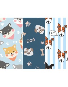 Heko Panels Stoff Panel Wasserdicht Mit 3 Mustern Canvas-Stoff Polyester Stoff Zum Nähen - Hunde